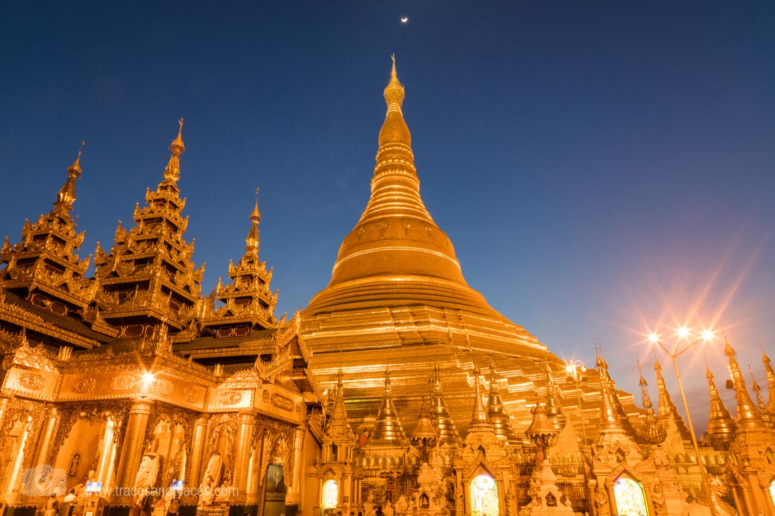 Shwedagon Pagode zur blauen Stunde