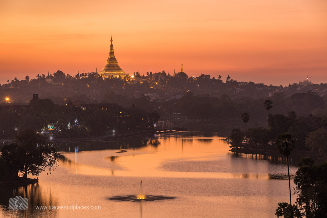 myanmar-Yangon mit Shwedagon Pagode