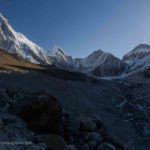 Auf dem Weg nach Gorak Shep - Blick auf Kala Patthar und Mount Everest